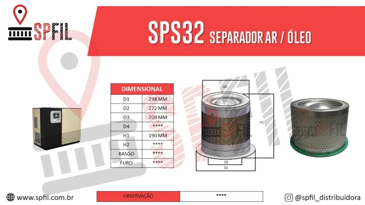 Separador Ar / Óleo  SPS32
