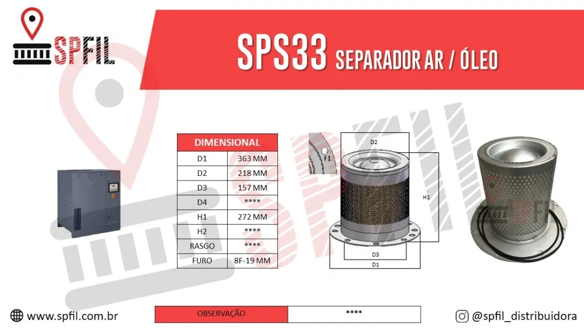 Separador Ar / Óleo  SPS33