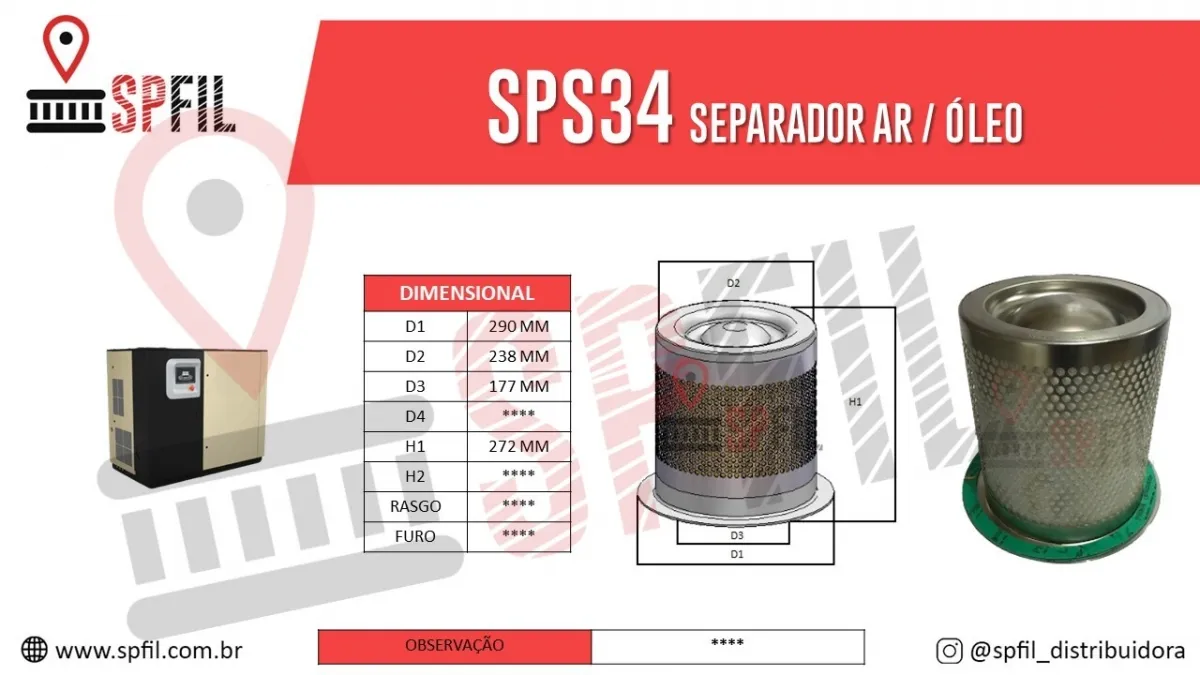 Separador Ar / Óleo  SPS34