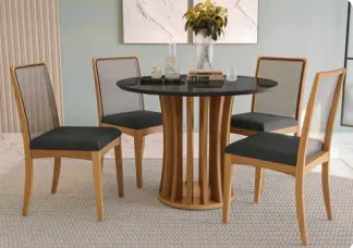 Mesa de jantar lia com 4 cadeiras  Kappesberg