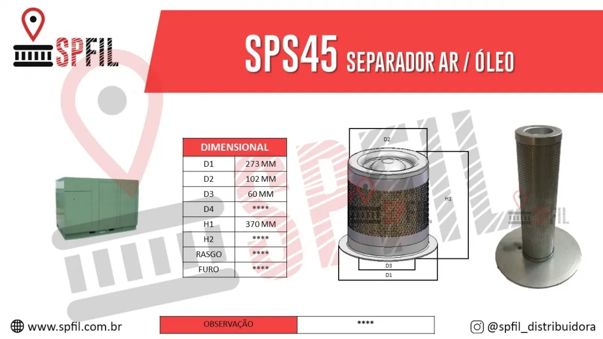 Separador Ar / Óleo  SPS45