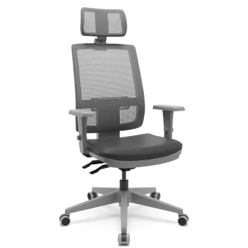 Cadeira Presidente Grafite Tela Ergonômica