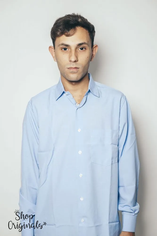 Camisa Social Masculina - Azul  Imagem