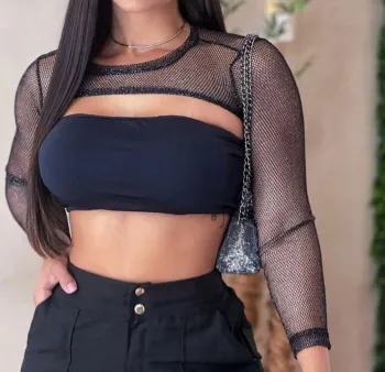 Bolero Arrastão Com Brilho 