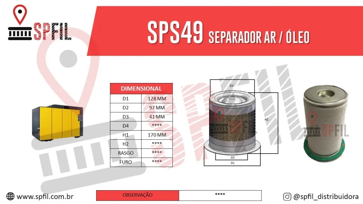 Separador Ar / Óleo  SPS49