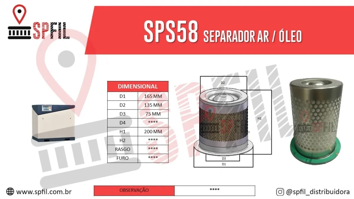Separador Ar / Óleo  SPS58