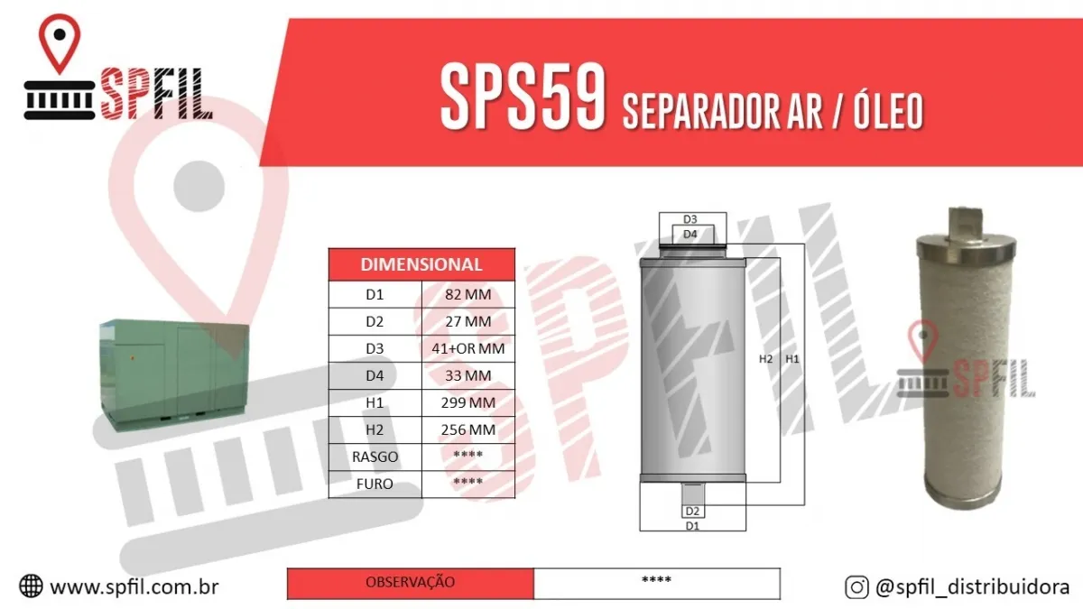 Separador Ar / Óleo  SPS59