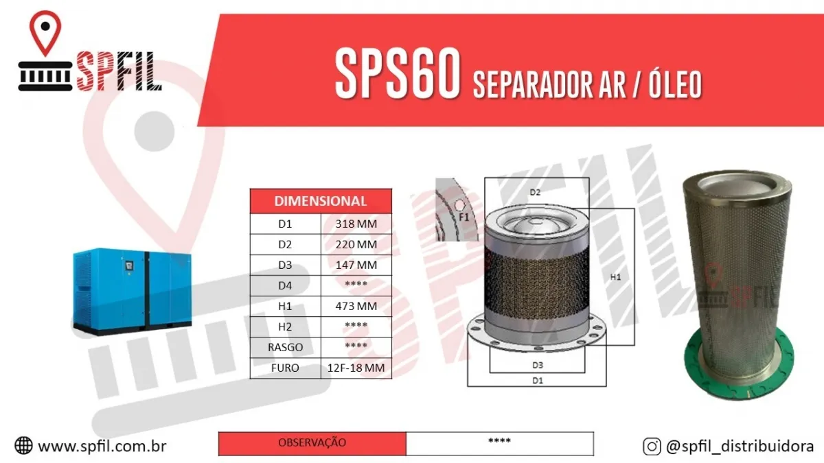 Separador Ar / Óleo  SPS60