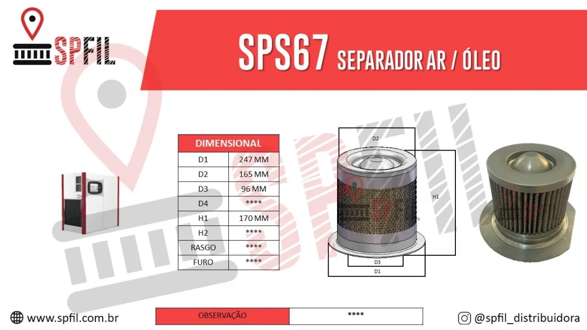 Separador Ar / Óleo  SPS67