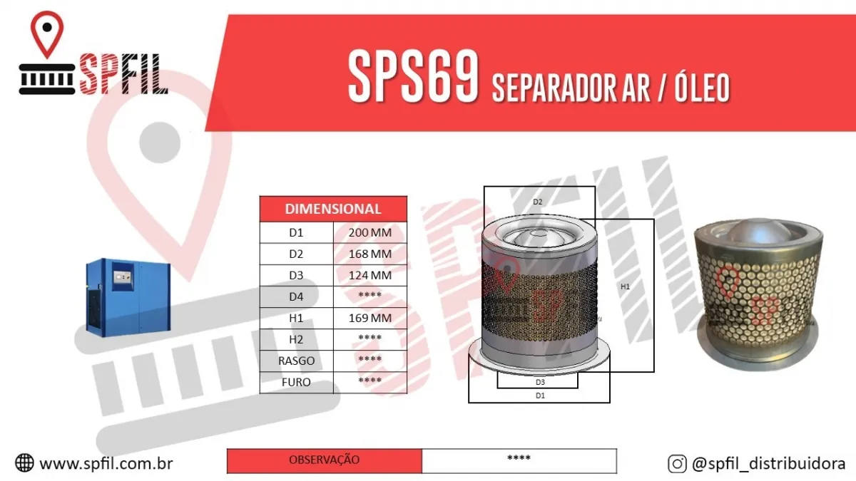 Separador Ar / Óleo  SPS69