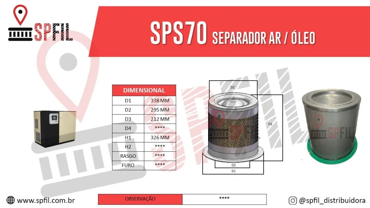 Separador Ar / Óleo  SPS70