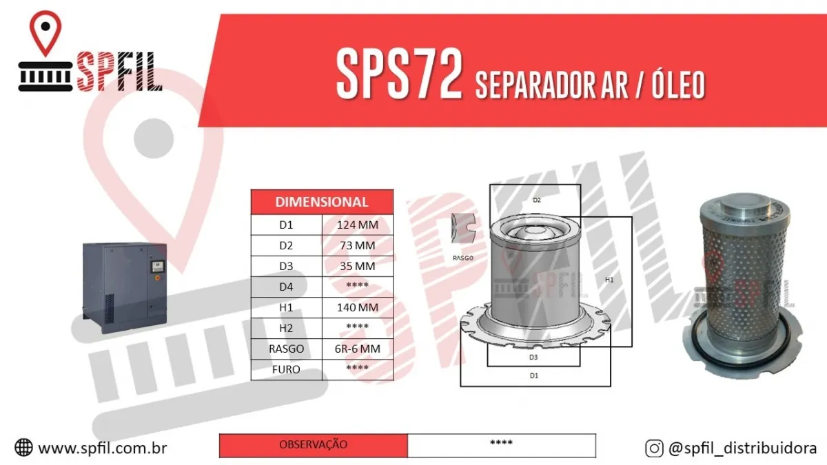 Separador Ar / Óleo  SPS72