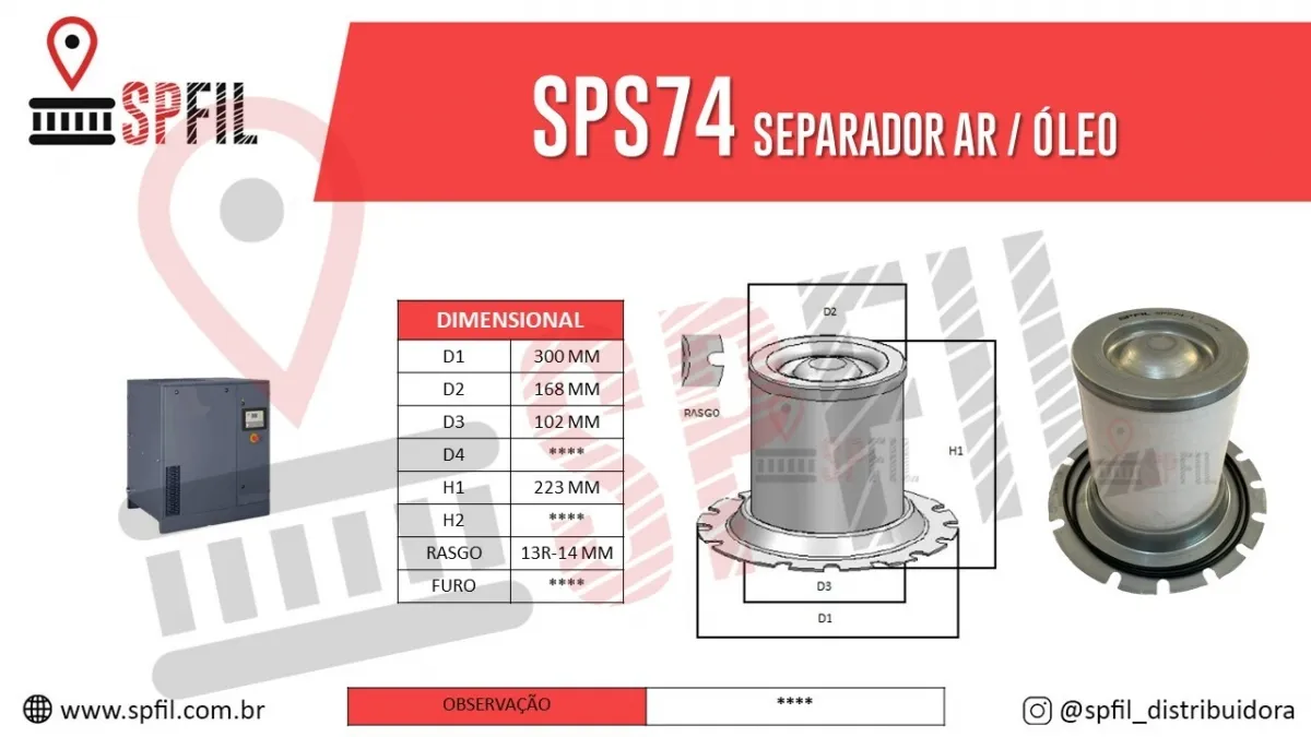 Separador Ar / Óleo  SPS74