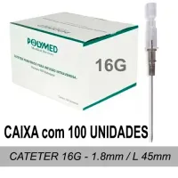Cateter POLYMED 16G - CAIXA com 100 Unidades