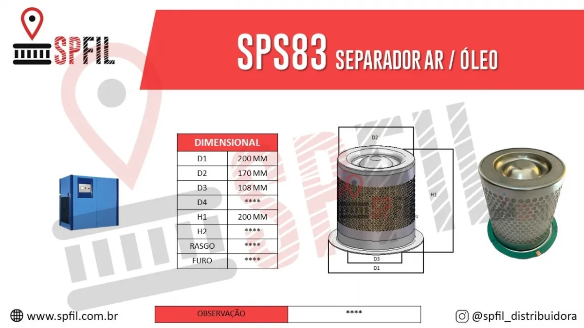 Separador Ar / Óleo  SPS83