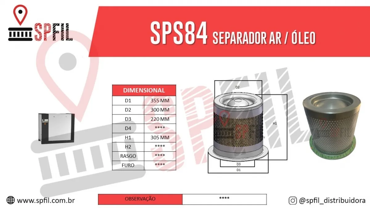 Separador Ar / Óleo  SPS84
