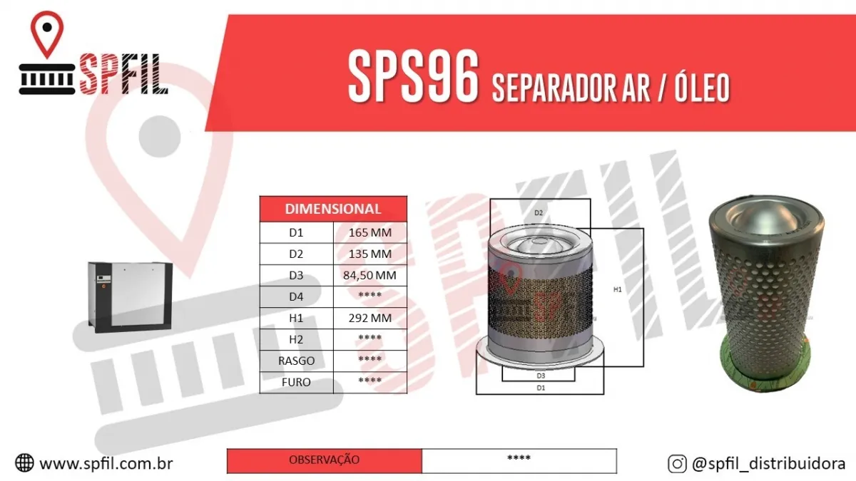 Separador Ar / Óleo  SPS96