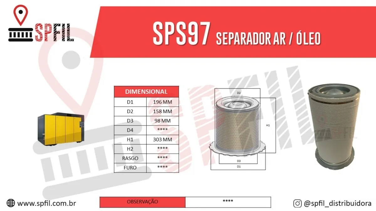Separador Ar / Óleo  SPS97