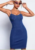 Bustiê Cami Bodycon Vestido Denim - Foto 3