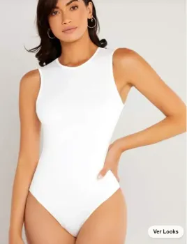 SHEIN BASICS Maiô de tanque Sólido Gola Redonda Just