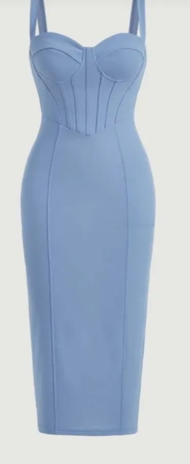 SHEIN MOD Vestido apertado dividir de volta Imagem