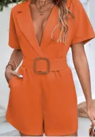 SHEIN Frenchy Macacão pescoço de lapela bolso inclinado com cinto - Foto 5