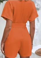 SHEIN Frenchy Macacão pescoço de lapela bolso inclinado com cinto - Foto 6