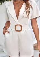 SHEIN Frenchy Macacão pescoço de lapela bolso inclinado com cinto - Foto 9