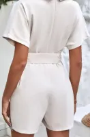 SHEIN Frenchy Macacão pescoço de lapela bolso inclinado com cinto - Foto 10