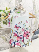 Vestido Trapézio Regata Borboletas Colors PrintIX