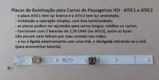 Placa de Iluminação de Carros de Passageiro Luz Amarelada - ARK TRENS - ATIC2