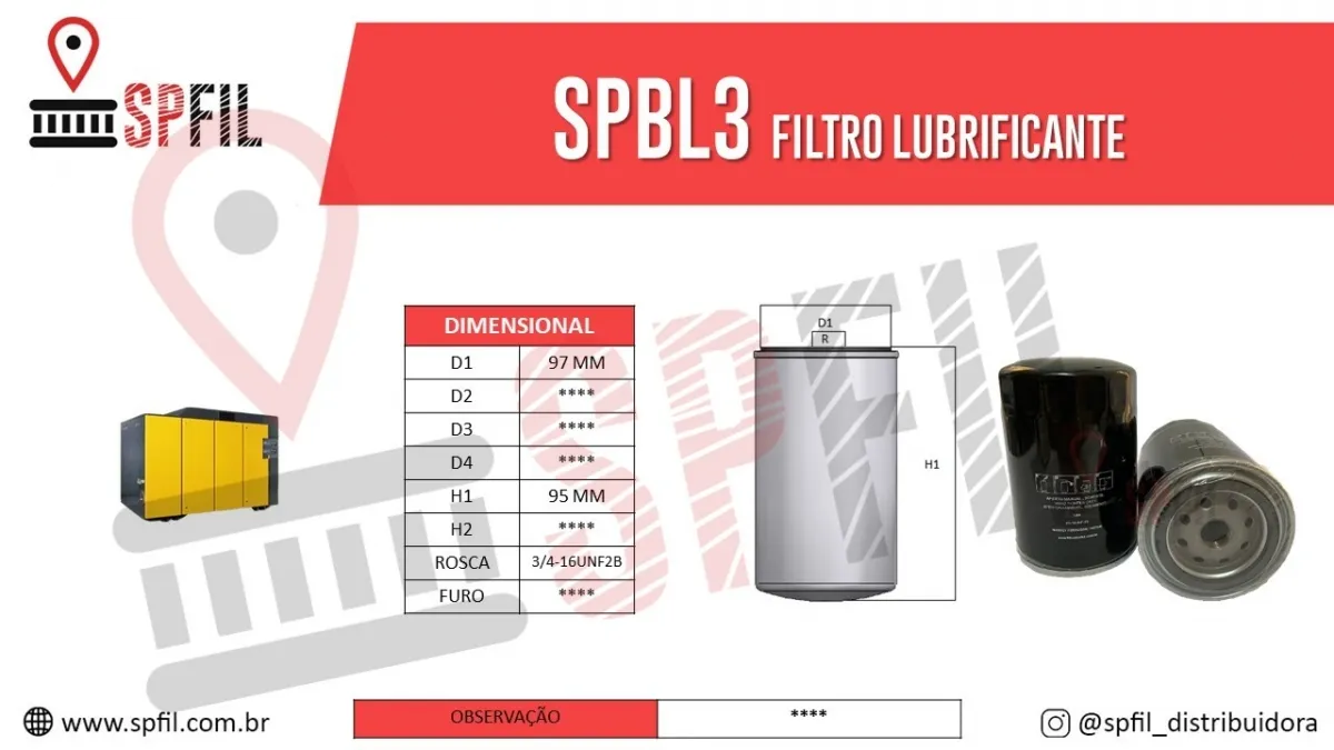 Filtro Lubrificante SPBL3