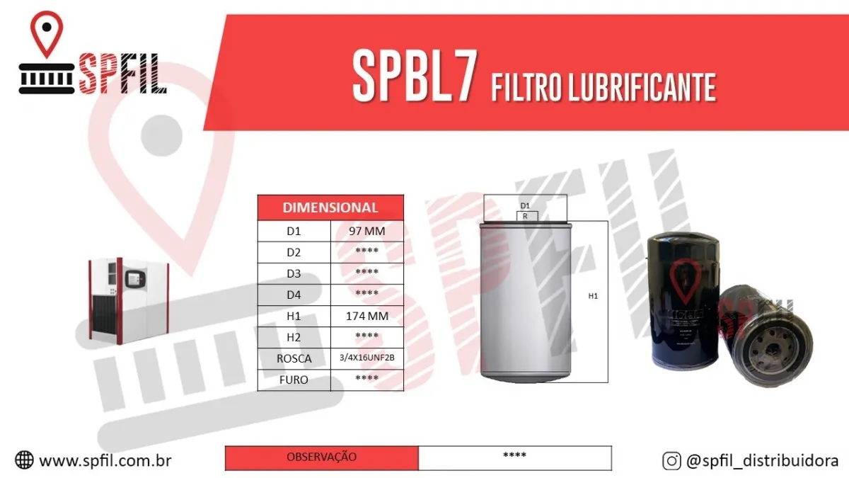 Filtro Lubrificante SPBL7