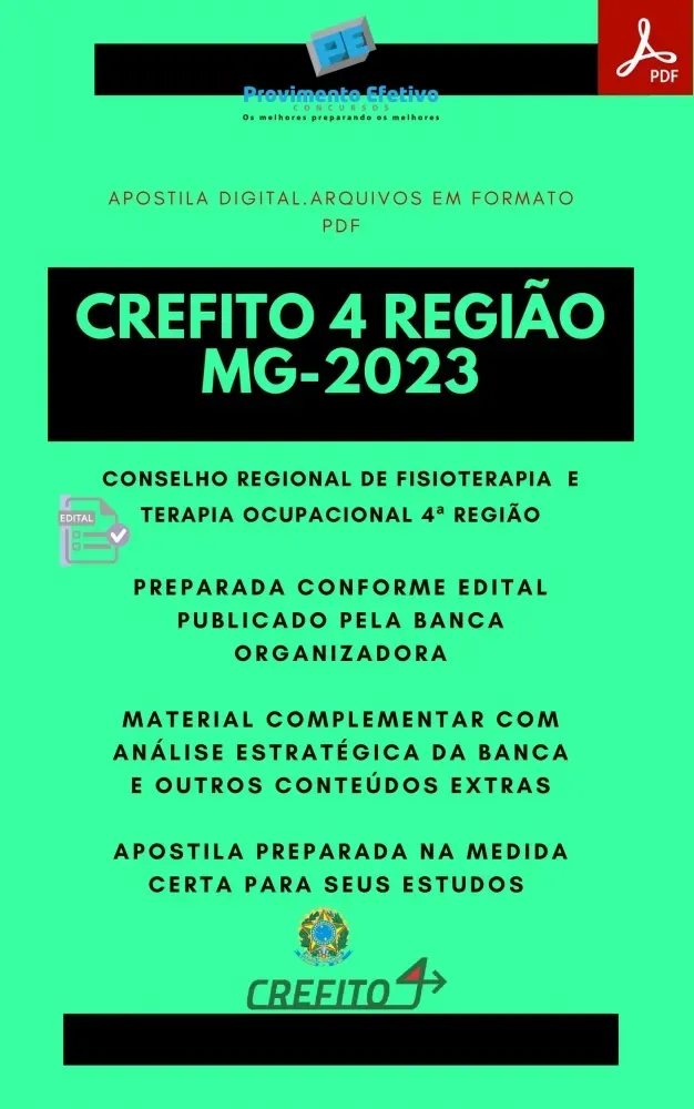Apostila CREFITO 4ª Região MG Agente Fiscal Fisioterapeuta 2023 Imagem