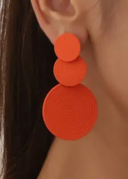 1 par Brincos pendentes redondos moda sólido para mulheres para decoração diária