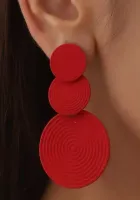 1 par Brincos pendentes redondos moda sólido para mulheres para decoração diária - Foto 2