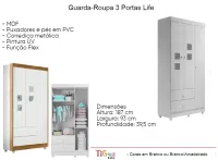 Guarda-Roupa 3 Portas Life  Linha bebe 100%MDF 93 cm - Foto 6