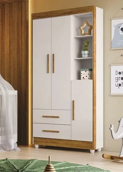 Guarda-Roupa 3 Portas Flocos  100% MDF 90 cm Imagem