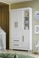 Guarda-Roupa 3 Portas Flocos  100% MDF 90 cm - Foto 4