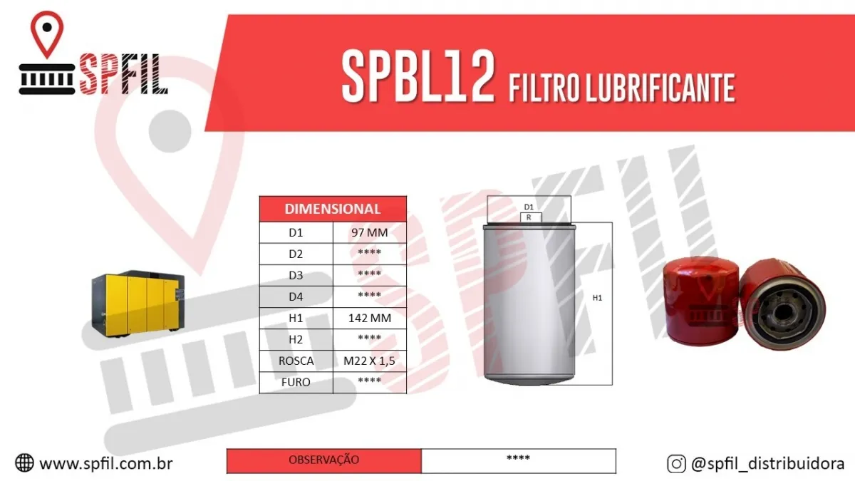 Filtro Lubrificante SPBL12