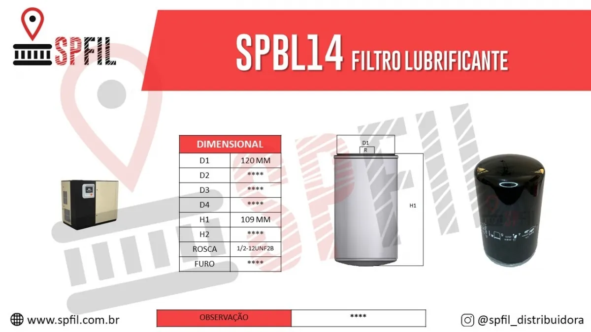 Filtro Lubrificante SPBL14