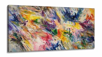 Quadro Abstrato Colorful Sala Escritórios em Tecido Canvas