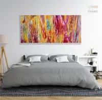 Quadro Abstrato Colorido Artístico Escritório em Tecido Canvas - Foto 6