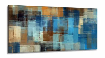 Quadro Abstrato Conjunto Para Sala Escritório Moderno em Tecido Canvas
