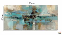 Quadro Abstrato Moderno 120x60 Sala Escritório Tons Turquesa em Tecido Canvas - Foto 3