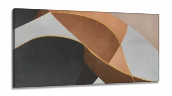 Quadro Artistico Abstrato Marrom em Tecido Canvas 130x60 cm