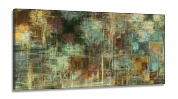 Quadro Decorativo  Abstrato Madeirado em Tecido Canvas