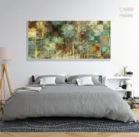 Quadro Decorativo  Abstrato Madeirado em Tecido Canvas - Foto 6