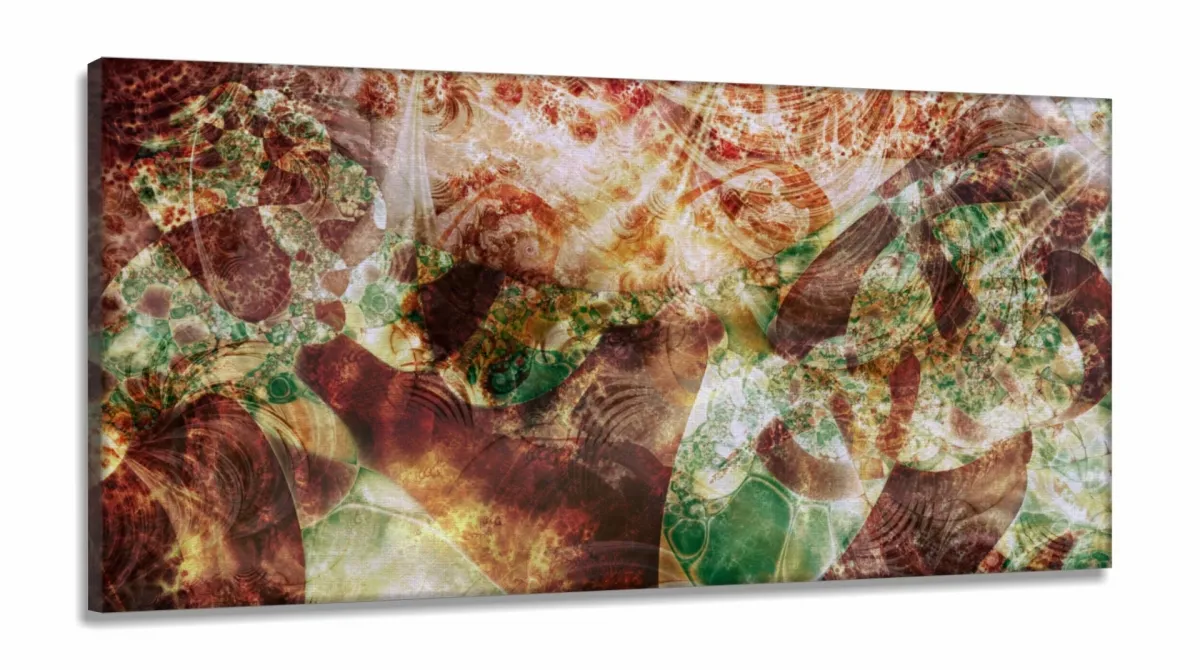 Quadro Decorativo  Abstrato Mosaico Marrom em Tecido Canvas Imagem