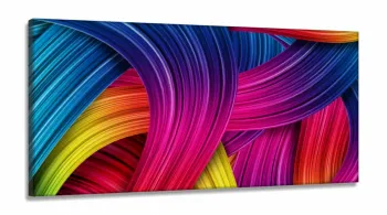 Quadro Decorativo 130x60 Sala Quarto Abstrato Colorido 1 em Tecido Canvas